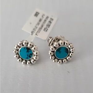 LAGOS Silver and Blue Stud Earrings